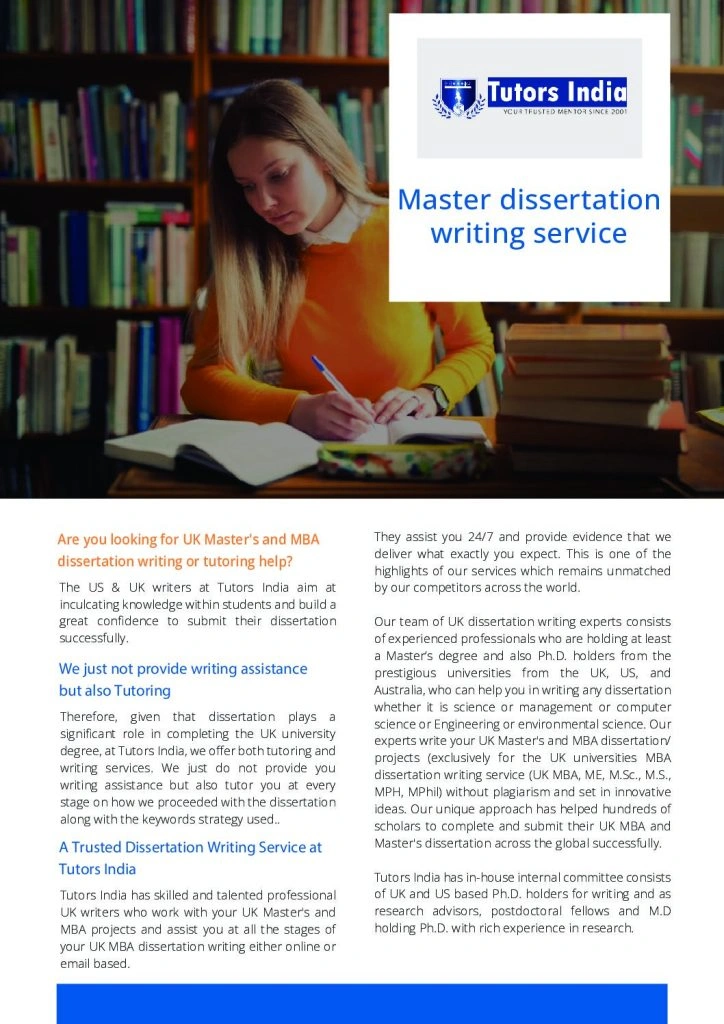 Master Dissertation Writing Service
